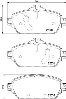 P 50 119 BREMBO Комплект тормозных колодок, дисковый тормоз (фото 1)