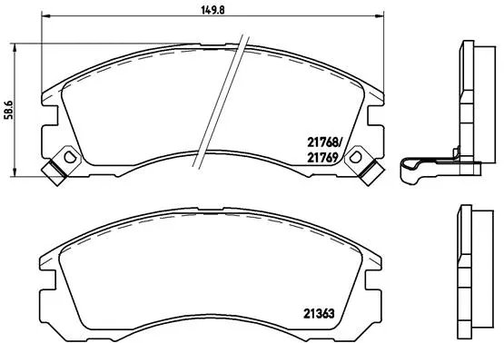 P 54 017X BREMBO Комплект тормозных колодок, дисковый тормоз (фото 1)