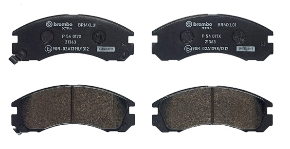 P 54 017X BREMBO Комплект тормозных колодок, дисковый тормоз (фото 2)