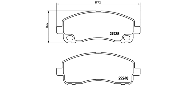 P 54 042 BREMBO Комплект тормозных колодок, дисковый тормоз (фото 1)