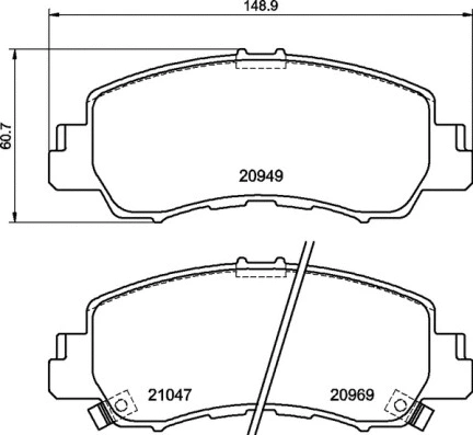 P 54 061 BREMBO Комплект тормозных колодок, дисковый тормоз (фото 1)