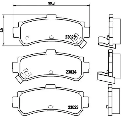 P 56 035 BREMBO Комплект тормозных колодок, дисковый тормоз (фото 1)