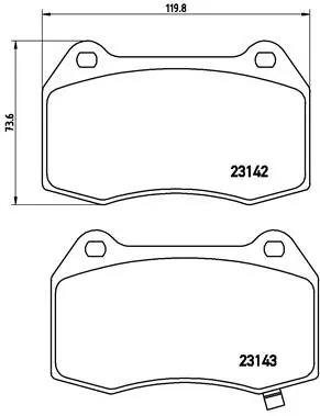 P 56 047 BREMBO Комплект тормозных колодок, дисковый тормоз (фото 1)