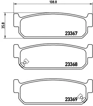 P 56 071 BREMBO Комплект тормозных колодок, дисковый тормоз (фото 1)