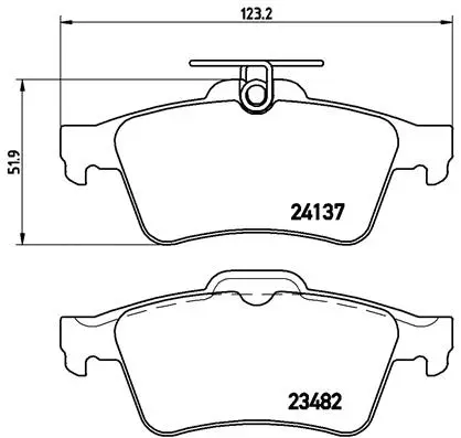 P 59 042X BREMBO Комплект тормозных колодок, дисковый тормоз (фото 1)