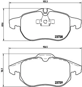 P 59 043 BREMBO Комплект тормозных колодок, дисковый тормоз (фото 1)