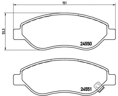 P 59 053 BREMBO Комплект тормозных колодок, дисковый тормоз (фото 1)