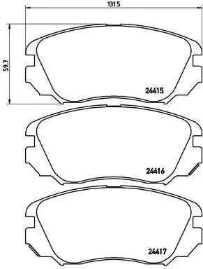 P 59 054 BREMBO Комплект тормозных колодок, дисковый тормоз (фото 1)