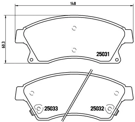 P 59 076 BREMBO Комплект тормозных колодок, дисковый тормоз (фото 1)