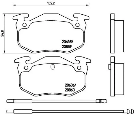 P 61 029 BREMBO Комплект тормозных колодок, дисковый тормоз (фото 1)