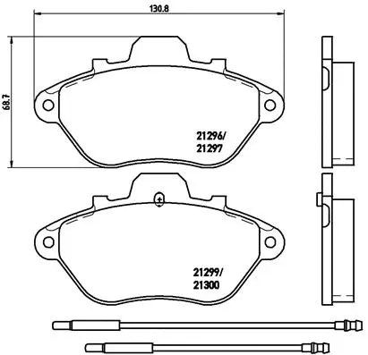 P 61 036 BREMBO Комплект тормозных колодок, дисковый тормоз (фото 1)