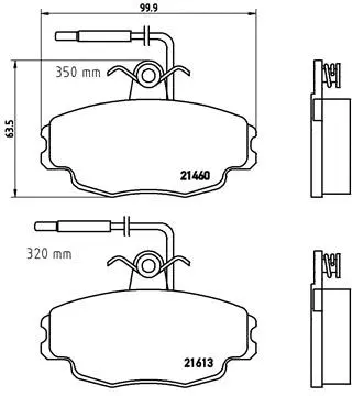 P 61 043 BREMBO Комплект тормозных колодок, дисковый тормоз (фото 1)
