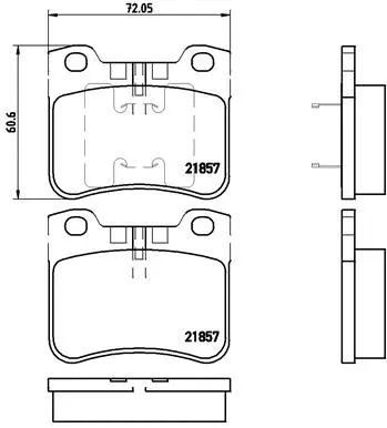 P 61 059 BREMBO Комплект тормозных колодок, дисковый тормоз (фото 1)