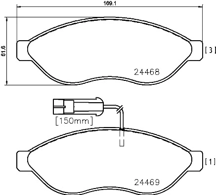 P 61 090 BREMBO Комплект тормозных колодок, дисковый тормоз (фото 1)