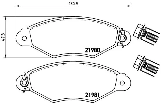 P 61 098 BREMBO Комплект тормозных колодок, дисковый тормоз (фото 1)