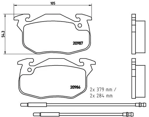 P 61 099 BREMBO Комплект тормозных колодок, дисковый тормоз (фото 1)