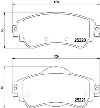 P 61 105 BREMBO Комплект тормозных колодок, дисковый тормоз (фото 1)