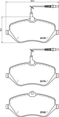 P 61 119 BREMBO Комплект тормозных колодок, дисковый тормоз (фото 1)