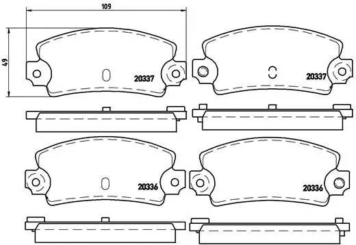 P 68 002 BREMBO Комплект тормозных колодок, дисковый тормоз (фото 1)