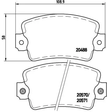 P 68 007 BREMBO Комплект тормозных колодок, дисковый тормоз (фото 1)