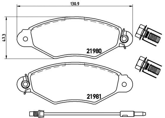 P 68 042 BREMBO Комплект тормозных колодок, дисковый тормоз (фото 1)