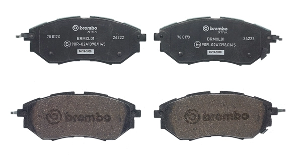 P 78 017X BREMBO Комплект тормозных колодок, дисковый тормоз (фото 2)
