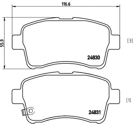 P 79 021 BREMBO Комплект тормозных колодок, дисковый тормоз (фото 1)