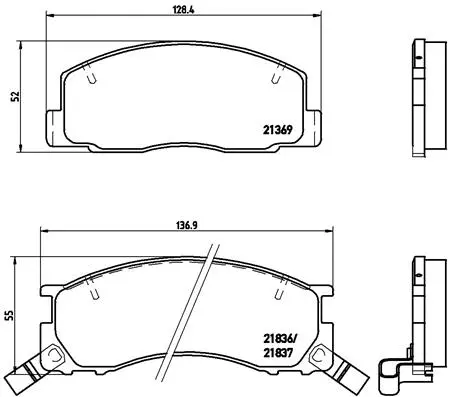 P 83 029 BREMBO Комплект тормозных колодок, дисковый тормоз (фото 1)