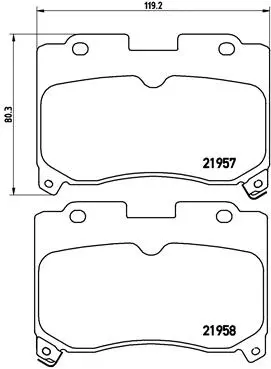 P 83 090 BREMBO Комплект тормозных колодок, дисковый тормоз (фото 1)