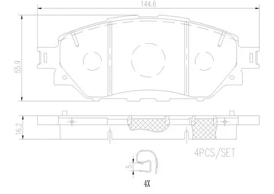 P 83 167 BREMBO Комплект тормозных колодок, дисковый тормоз (фото 1)