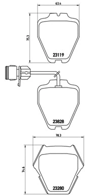P 85 054 BREMBO Комплект тормозных колодок, дисковый тормоз (фото 1)