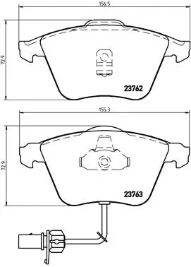 P 85 056 BREMBO Комплект тормозных колодок, дисковый тормоз (фото 1)