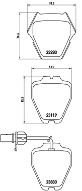P 85 067 BREMBO Комплект тормозных колодок, дисковый тормоз (фото 1)