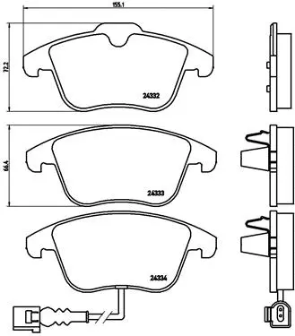 P 85 112 BREMBO Комплект тормозных колодок, дисковый тормоз (фото 1)