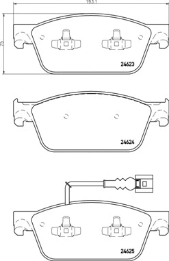 P 85 141 BREMBO Комплект тормозных колодок, дисковый тормоз (фото 1)