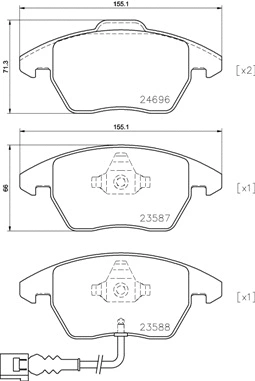 P 85 146 BREMBO Комплект тормозных колодок, дисковый тормоз (фото 1)