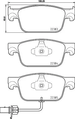 P 85 153 BREMBO Комплект тормозных колодок, дисковый тормоз (фото 1)