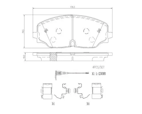 P 85 174 BREMBO Комплект тормозных колодок, дисковый тормоз (фото 1)