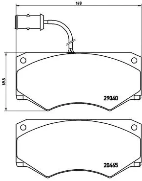 P A6 005 BREMBO Комплект тормозных колодок, дисковый тормоз (фото 1)