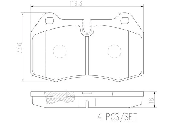 P06018N BREMBO Комплект тормозных колодок, дисковый тормоз (фото 1)