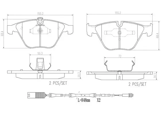 P06045N BREMBO Комплект тормозных колодок, дисковый тормоз (фото 1)