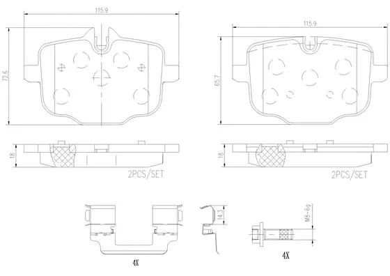 P06101N BREMBO Комплект тормозных колодок, дисковый тормоз (фото 1)