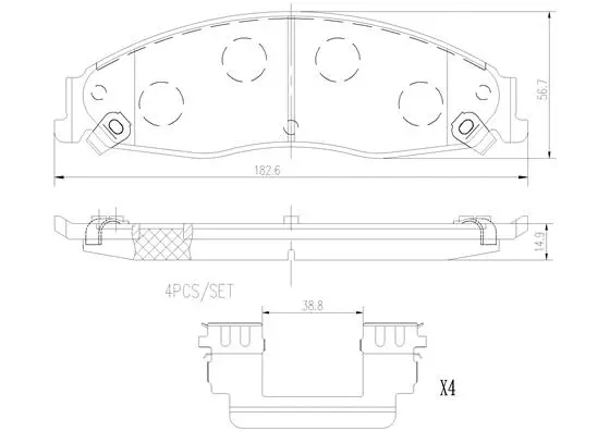 P09006N BREMBO Комплект тормозных колодок, дисковый тормоз (фото 1)