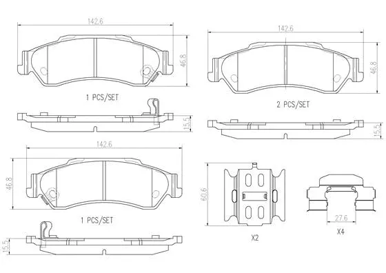 P10002N BREMBO Комплект тормозных колодок, дисковый тормоз (фото 1)