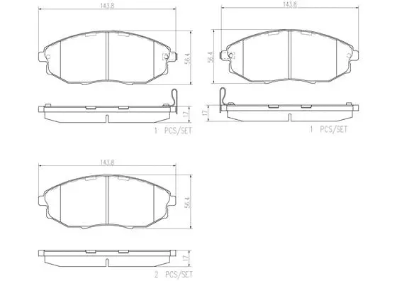 P10007N BREMBO Комплект тормозных колодок, дисковый тормоз (фото 1)