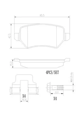 P10013N BREMBO Комплект тормозных колодок, дисковый тормоз (фото 1)