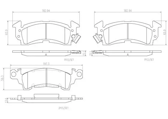 P10017N BREMBO Комплект тормозных колодок, дисковый тормоз (фото 1)