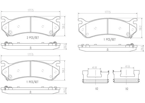 P10027N BREMBO Комплект тормозных колодок, дисковый тормоз (фото 1)