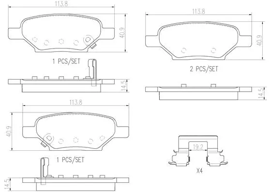 P10031N BREMBO Комплект тормозных колодок, дисковый тормоз (фото 1)