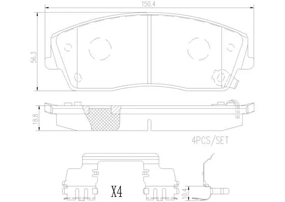 P11041N BREMBO Комплект тормозных колодок, дисковый тормоз (фото 1)